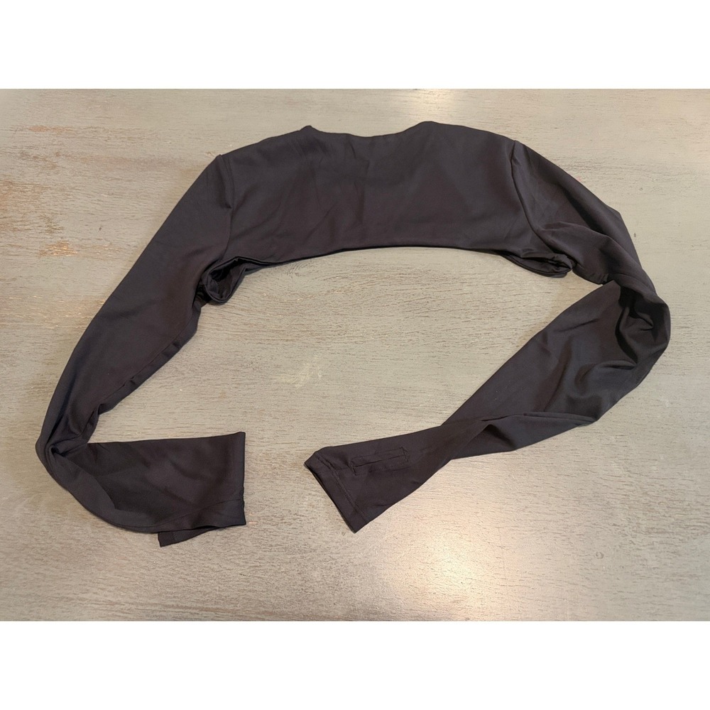 Black Long Sleeve Shrug Bolero Ultra Crop Top with Thumbholes Size Medium